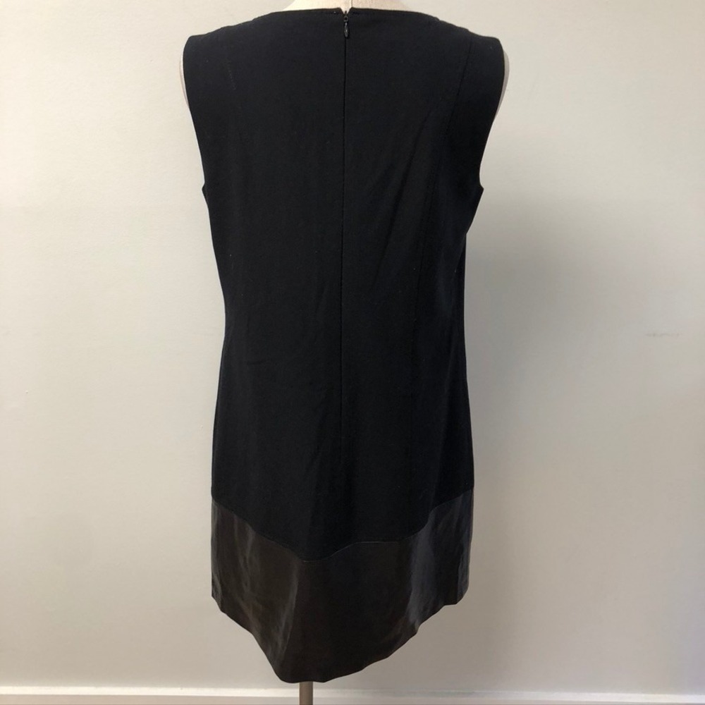 Basler Shift Dress Womens 10 US 14 GB Black Sleeveless Faux Leather Trim Grommet - Picture 4 of 11